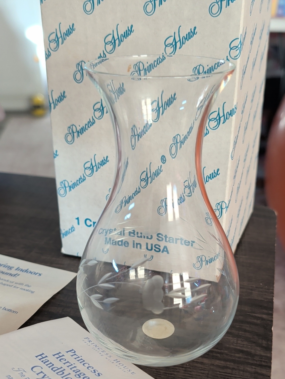 Princess House Retired Etched Glass Bud Vase 395